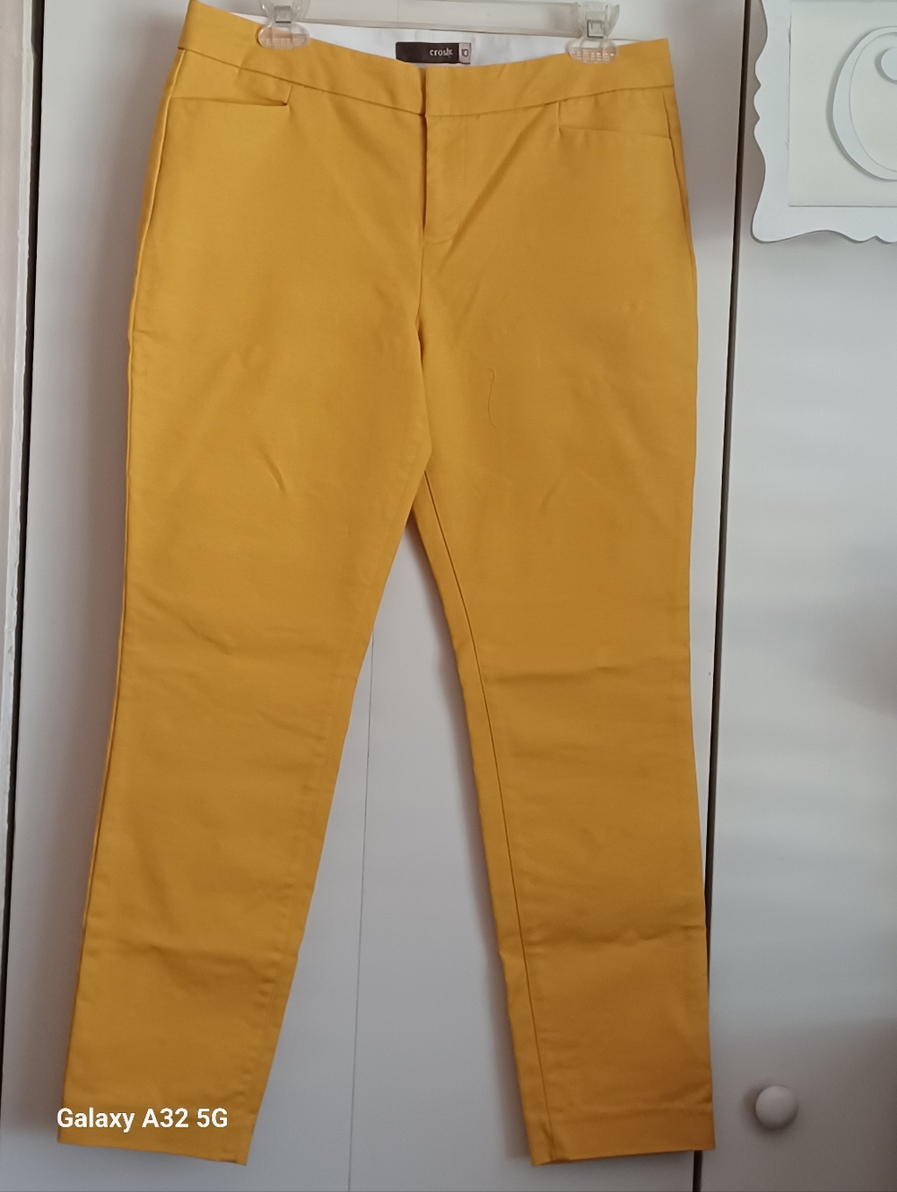 Crosby Chinos Mustard Yellow Slim Cropped Pants Womens Size 10